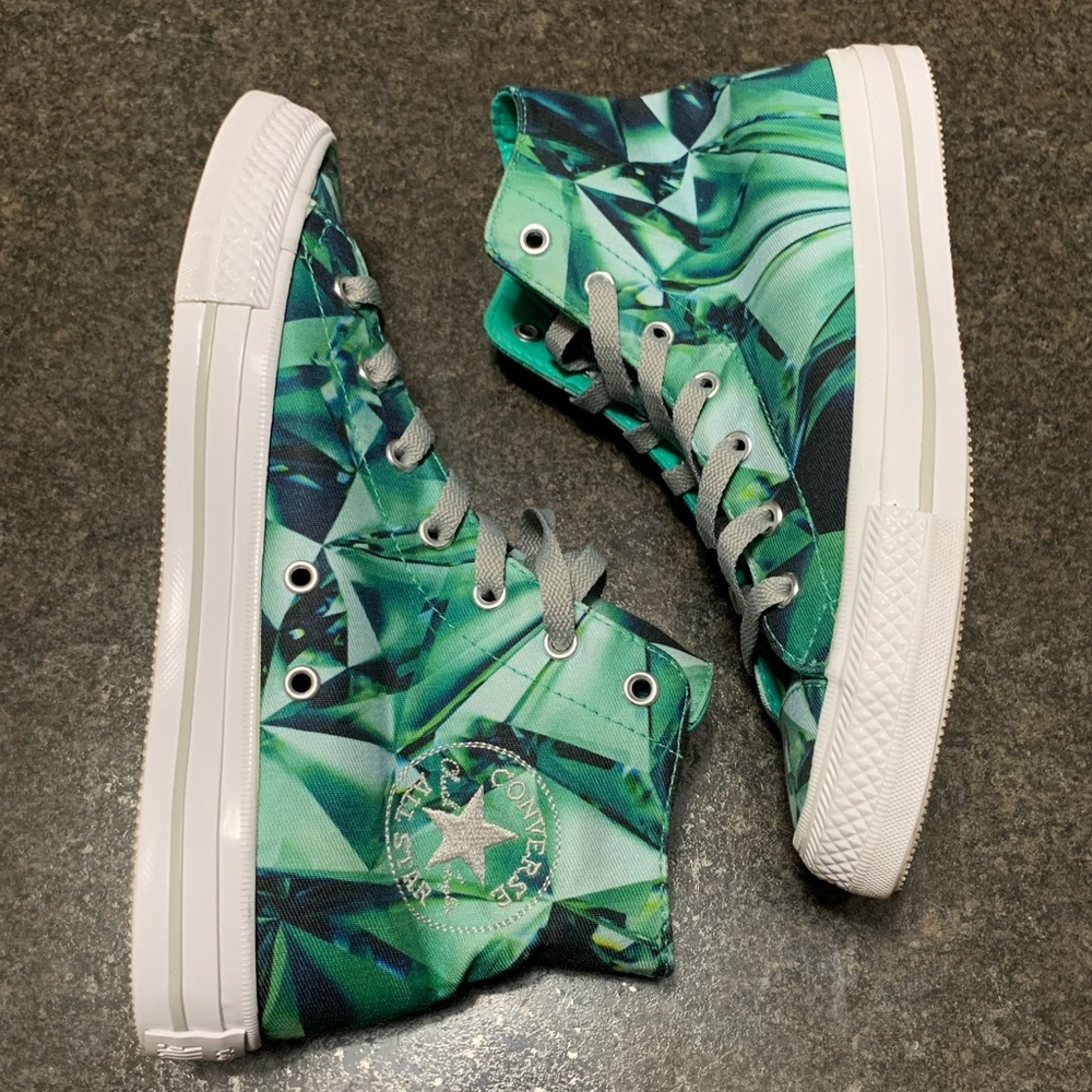 Converse RARE Emerald Green Gem Jewel Facets European